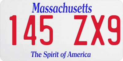 MA license plate 145ZX9