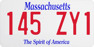 MA license plate 145ZY1