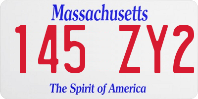 MA license plate 145ZY2