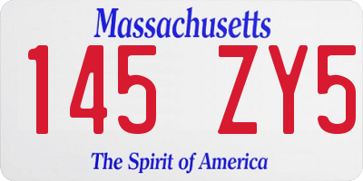 MA license plate 145ZY5
