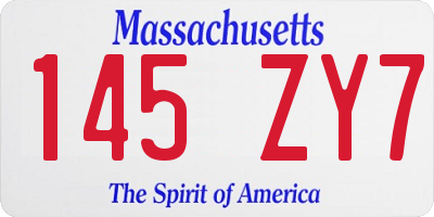 MA license plate 145ZY7