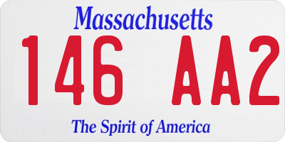 MA license plate 146AA2