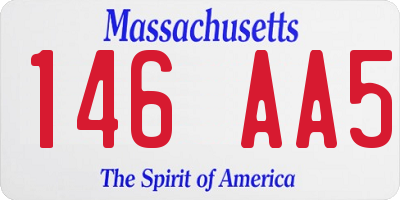 MA license plate 146AA5