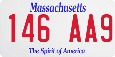 MA license plate 146AA9