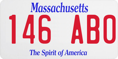 MA license plate 146AB0