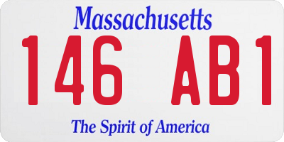 MA license plate 146AB1