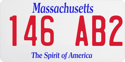 MA license plate 146AB2