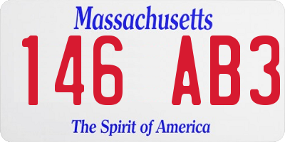 MA license plate 146AB3