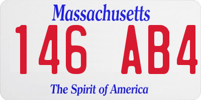MA license plate 146AB4