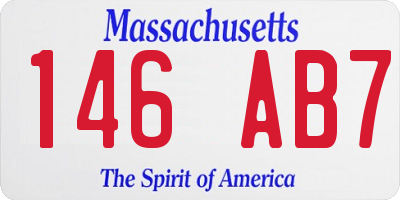 MA license plate 146AB7