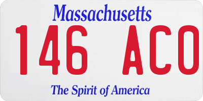 MA license plate 146AC0
