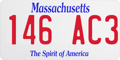 MA license plate 146AC3