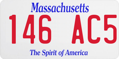 MA license plate 146AC5