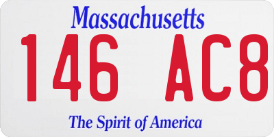 MA license plate 146AC8