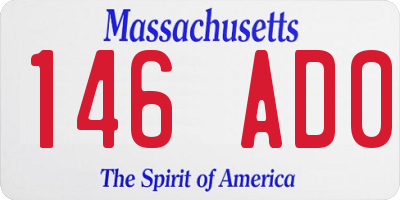 MA license plate 146AD0