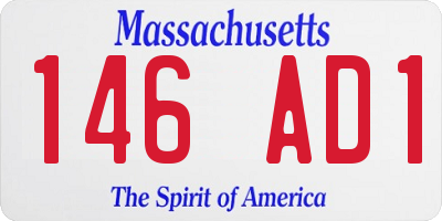 MA license plate 146AD1
