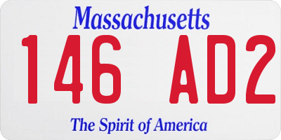 MA license plate 146AD2
