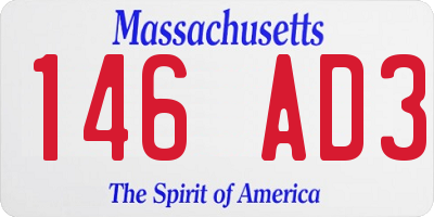 MA license plate 146AD3