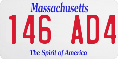 MA license plate 146AD4