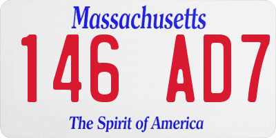 MA license plate 146AD7