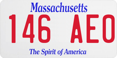 MA license plate 146AE0