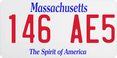 MA license plate 146AE5