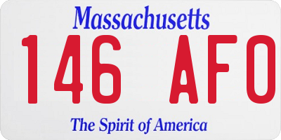 MA license plate 146AF0