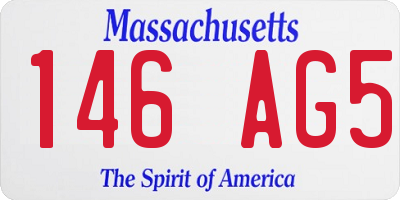 MA license plate 146AG5