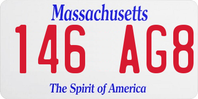 MA license plate 146AG8