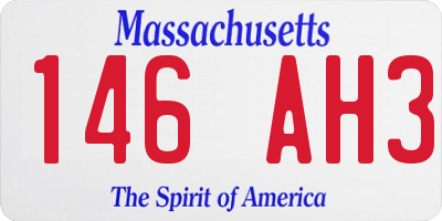 MA license plate 146AH3