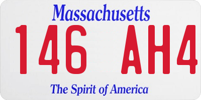 MA license plate 146AH4