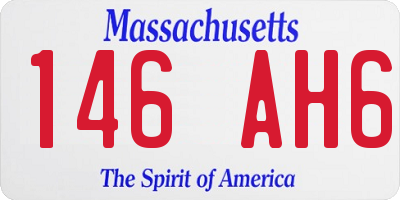 MA license plate 146AH6