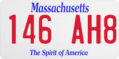 MA license plate 146AH8