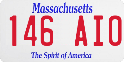 MA license plate 146AI0