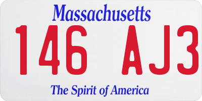 MA license plate 146AJ3