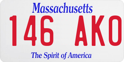 MA license plate 146AK0