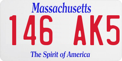 MA license plate 146AK5