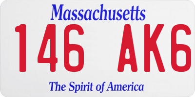MA license plate 146AK6