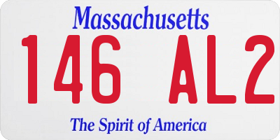 MA license plate 146AL2