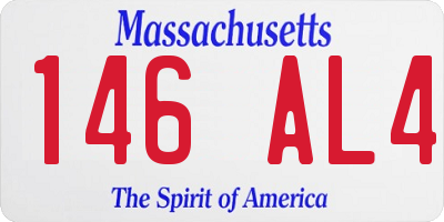MA license plate 146AL4