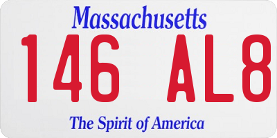MA license plate 146AL8