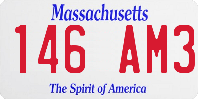 MA license plate 146AM3