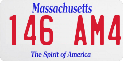 MA license plate 146AM4