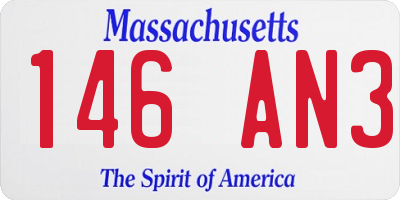 MA license plate 146AN3