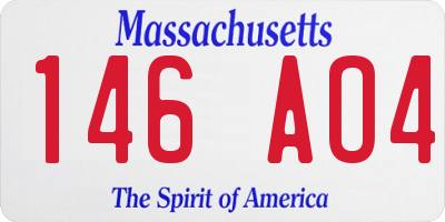 MA license plate 146AO4