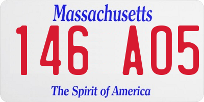 MA license plate 146AO5