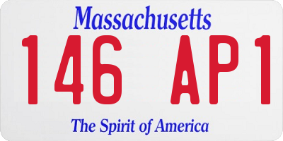MA license plate 146AP1