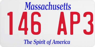MA license plate 146AP3