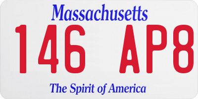 MA license plate 146AP8