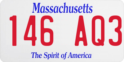MA license plate 146AQ3